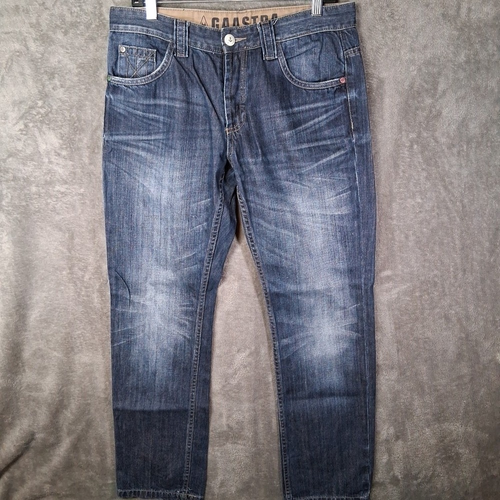 Gaastra Jeans Mens 34x32 Blue Straight Fit Button‎ Fly VTG Nautical